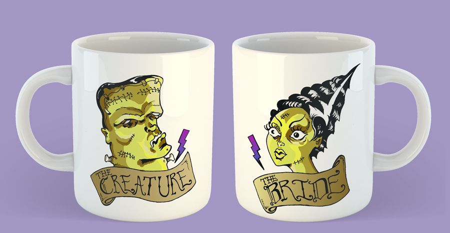 Frankenstein, tazas, colección de tazas.